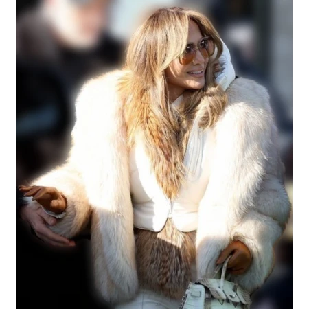 希少★FENDI フリンジファー袖 ローゲージニット ハイネック 毛皮 白 Jennifer Lopez Kiss of the Spider Woman Fur Jacket